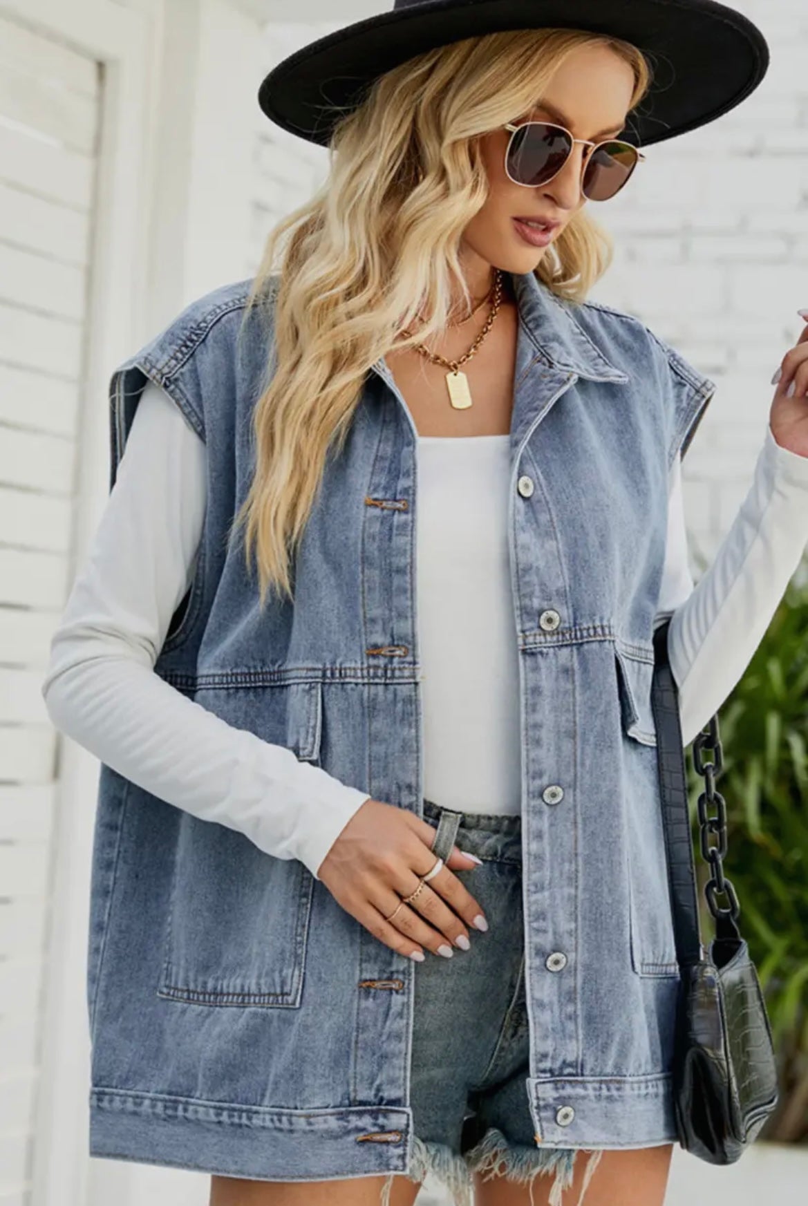 Loose Denim Vest